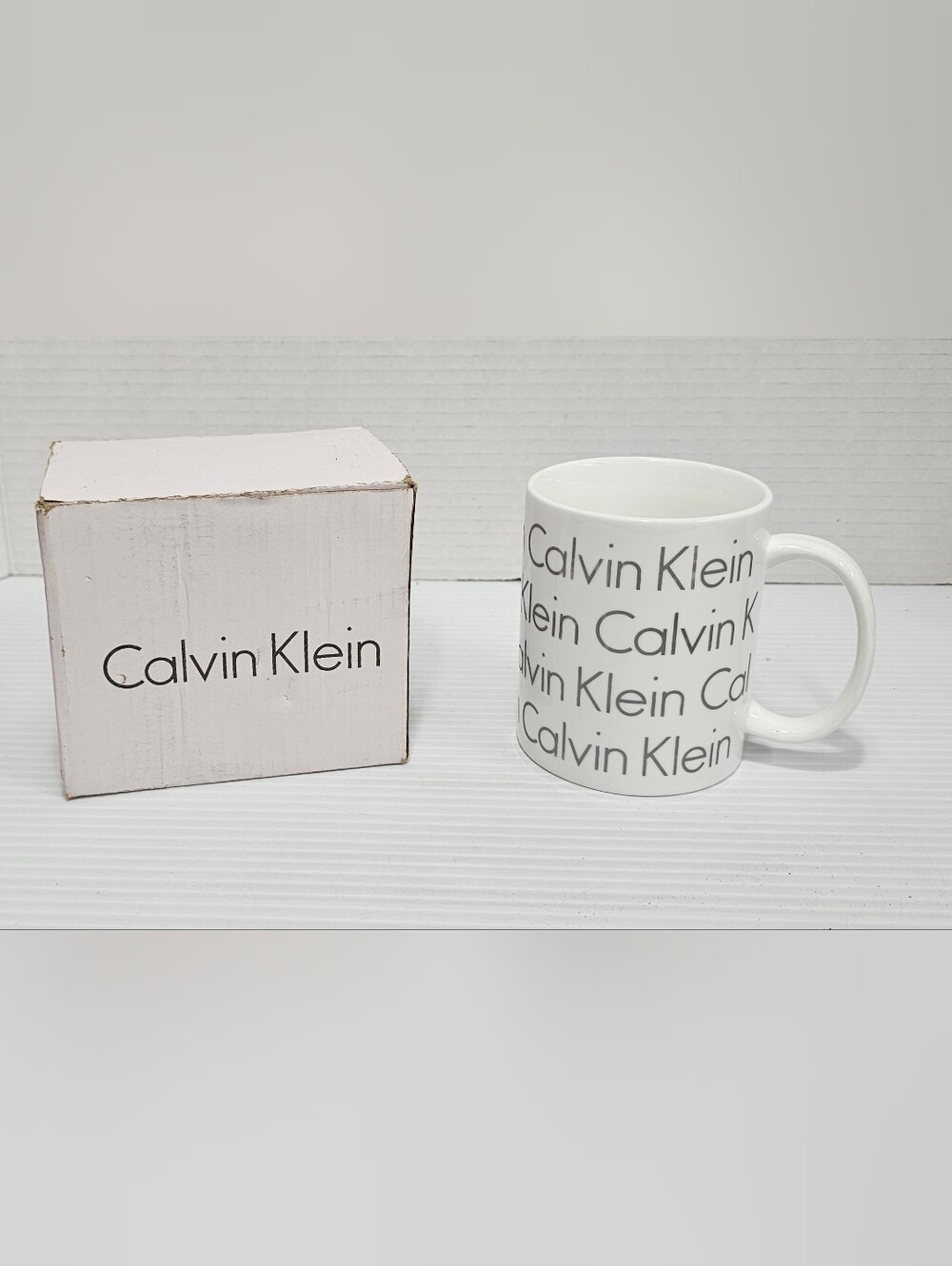 Calvin Klein CK Porcelain Coffee Coffee Cup Mug 8oz Vtg NOS NIB
